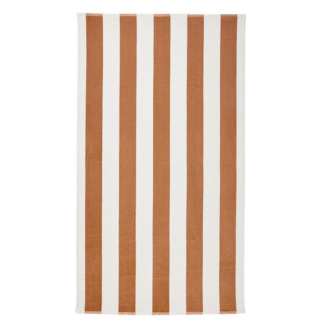 Classic Awning Striped Beach Towel, Terra Cotta