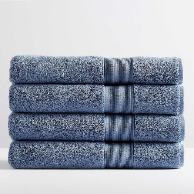 PB Classic Organic Bath Towels, Set of 4, Indigo