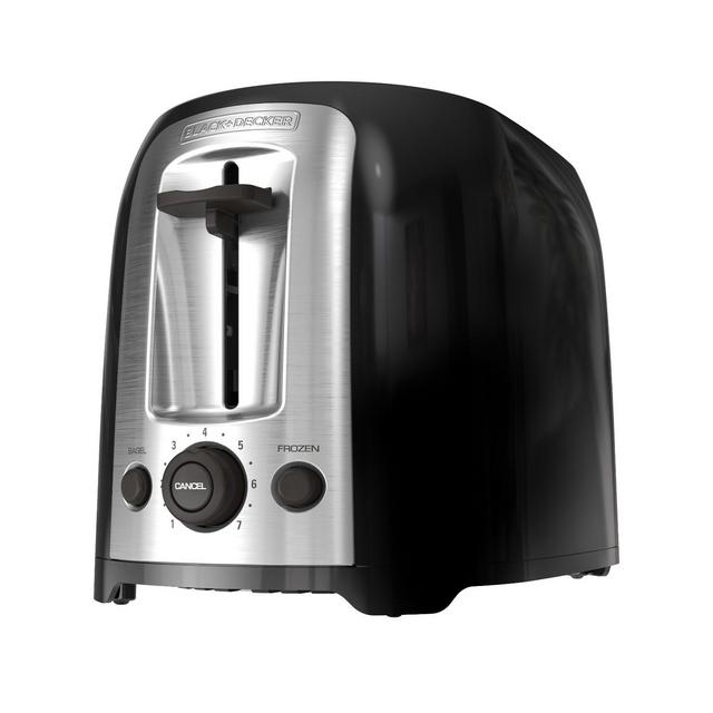 BLACK+DECKER 2-Slice Toaster, TR1278B, Extra Wide Slots, 7 Shade Settings, 850 Watts, Frozen and Bagel Buttons