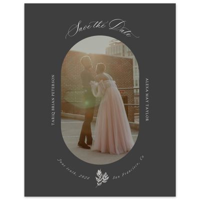 Dark Charcoal, Grey Wedding Digital Save the Date - Leif Frame