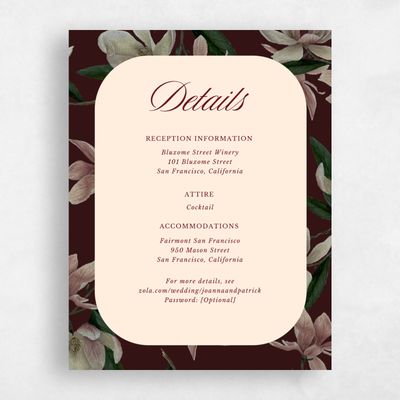 Dark Burgundy, Red Wedding Enclosure - Gratia
