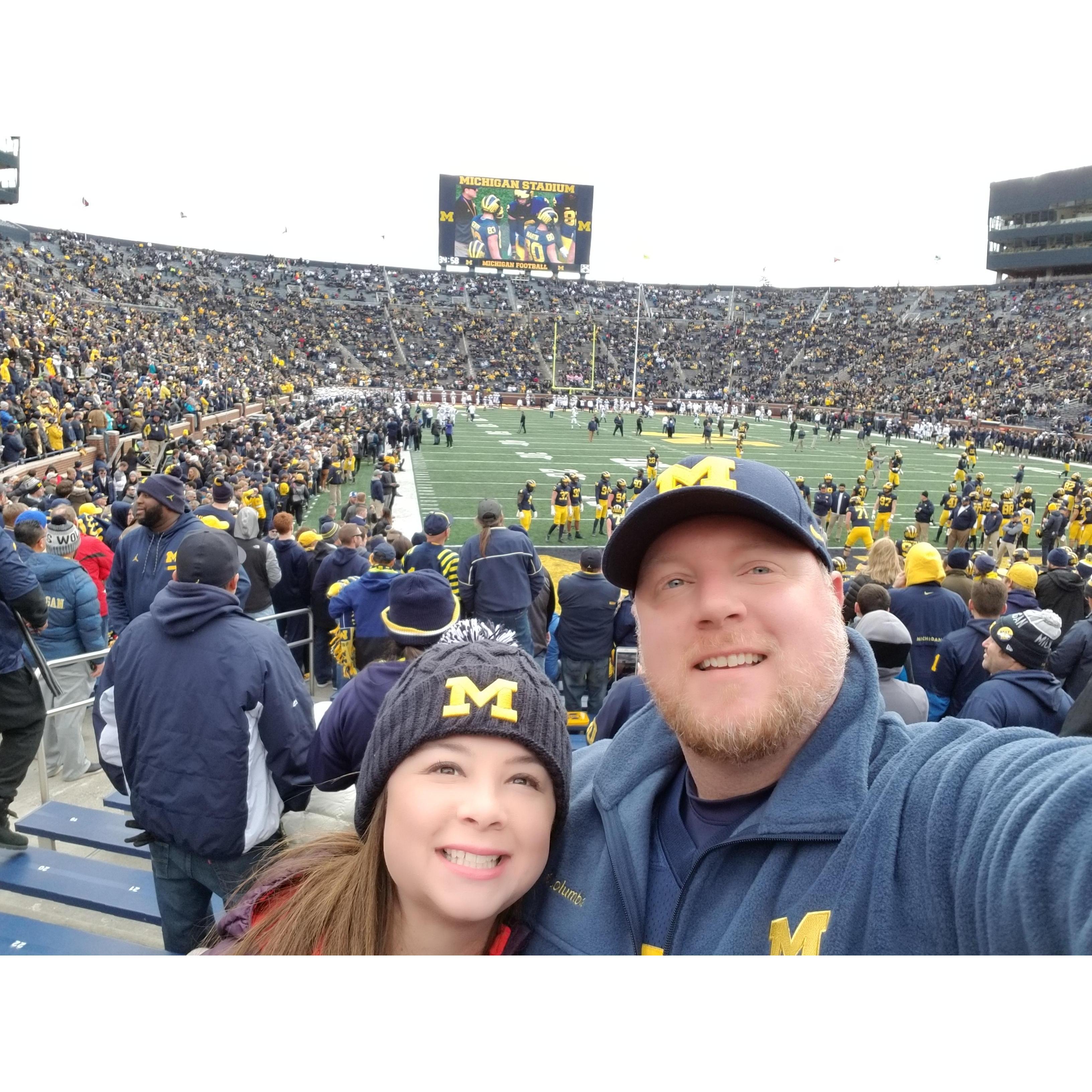 Our first Michigan Football game! Nov 2018