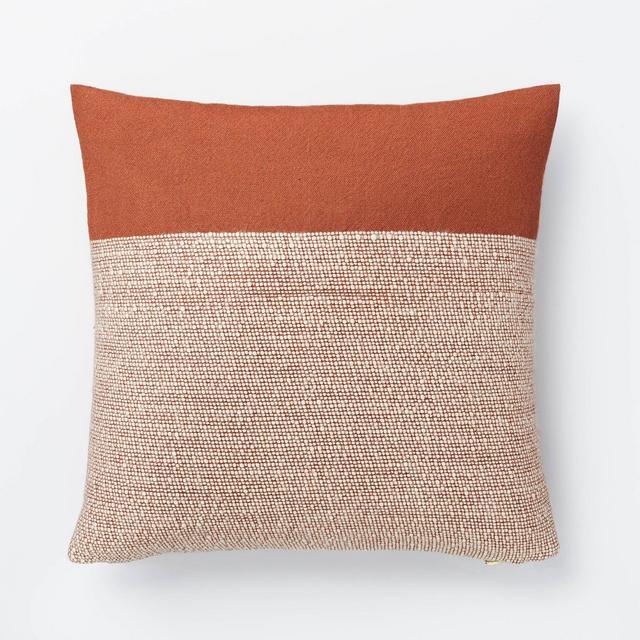 Color Block Square Throw Pillow Cream/Rust - Threshold™ designed with Studio McGee