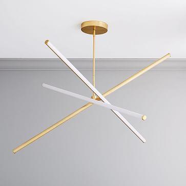 Light Rods LED Chandelier - Large (Antique Brass)