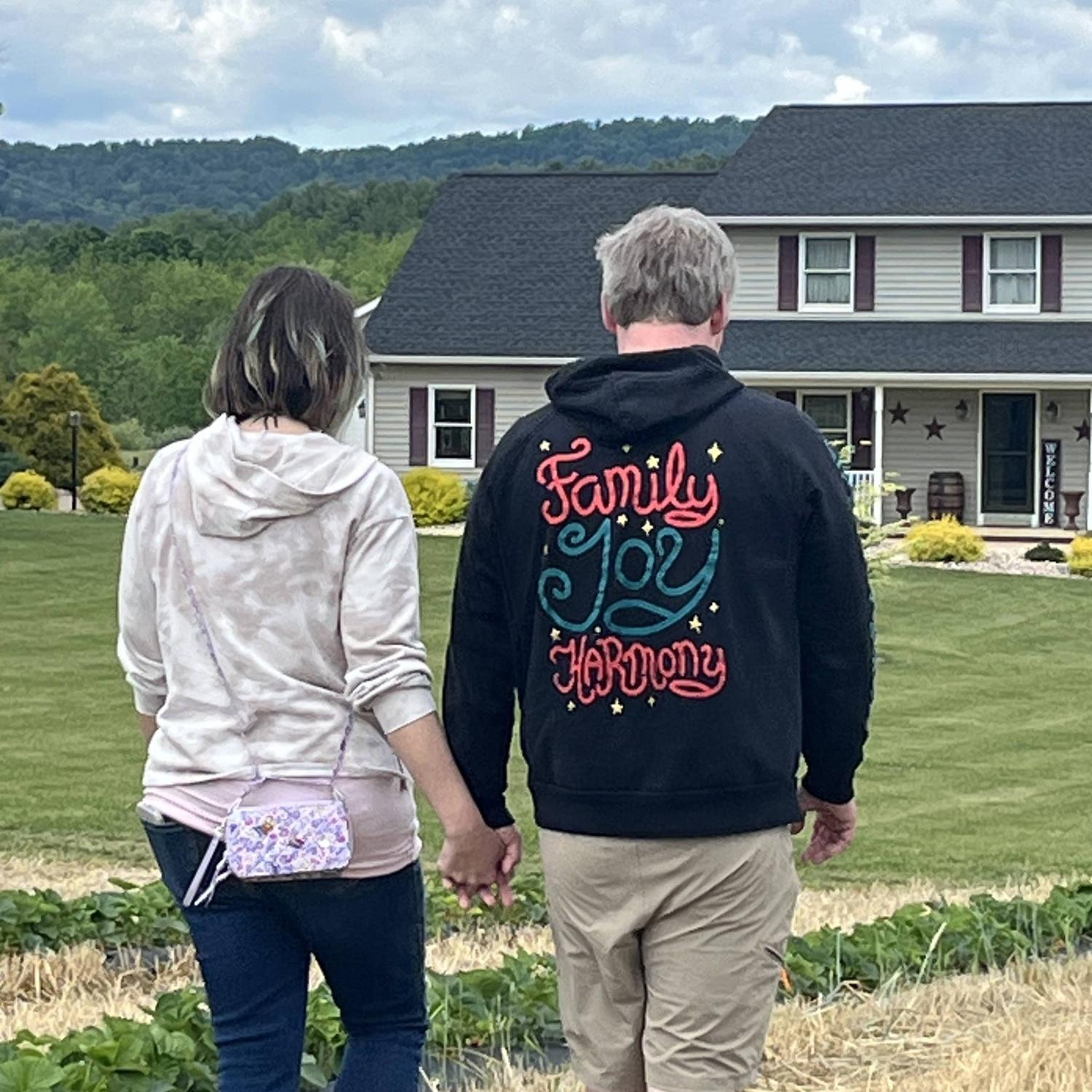 First photo of us together when we joined the family for strawberry picking