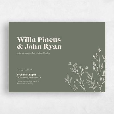 Green Landscape Wedding Invitation - Sylvan Landscape