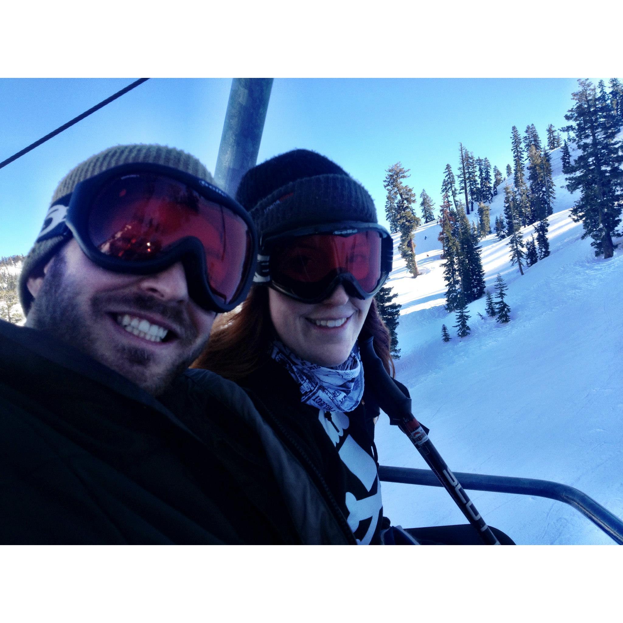 Skiing in Tahoe for the first time together. Skiing was one of the first things we learned that we had in common on the night we met.