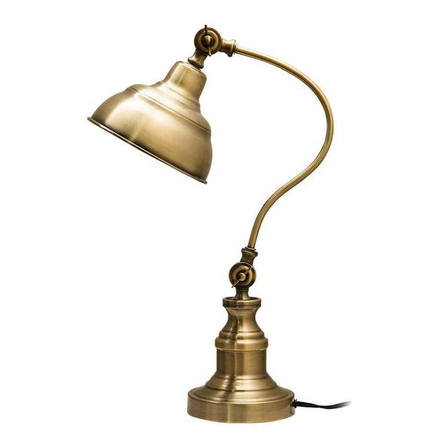 Brass Desk Lamp, Adjustable Table Lamp, Vintage Task Lamp with Rotary Shade Adjustable Height