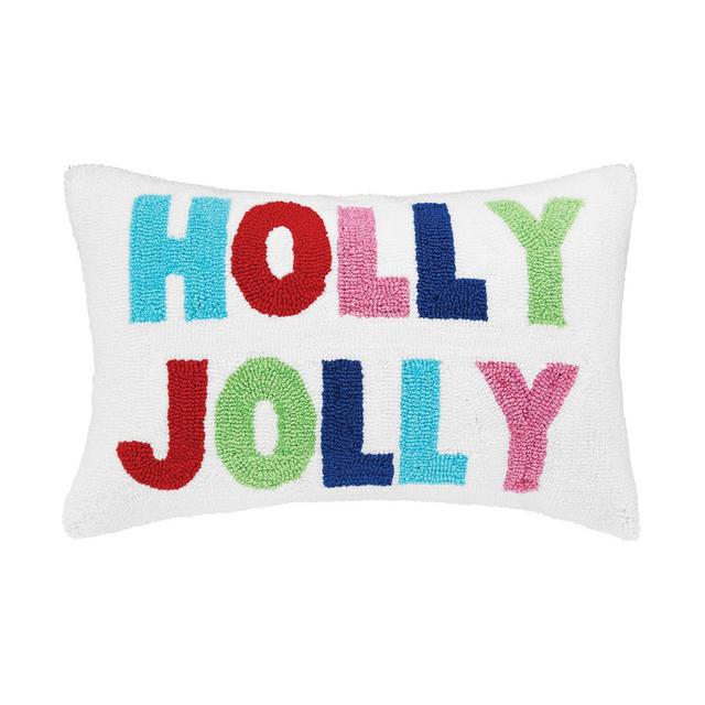 C&F Home Holly Jolly Hooked Throw Pillow