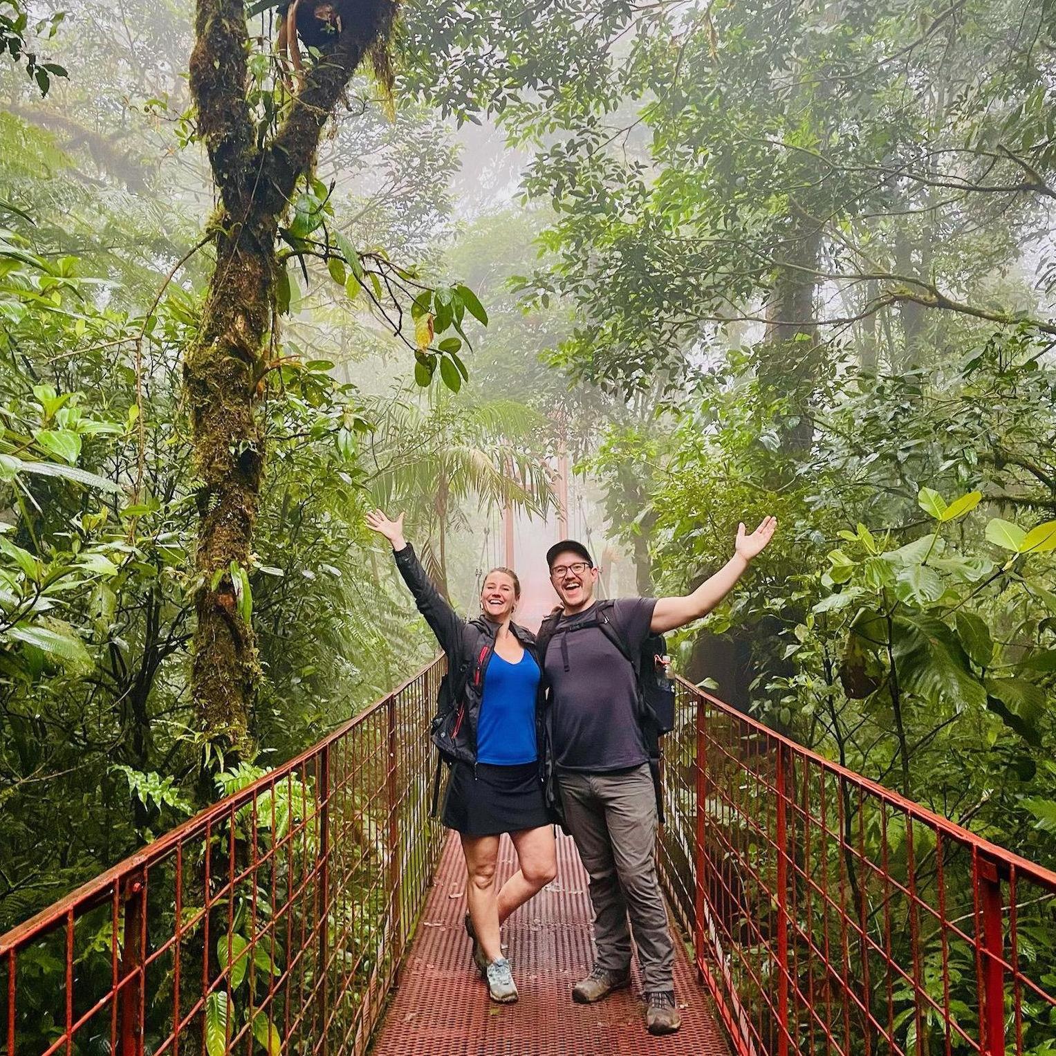 Hanging bridges at Monteverde Cloud Forest in Costa Rica.
