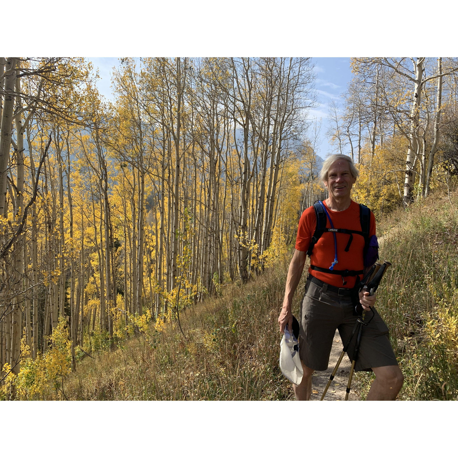 Hiking up through the aspens in Colorado - 3 months after we met