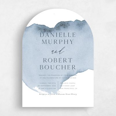 Blue Arch Wedding Invitation - Cello Stroke