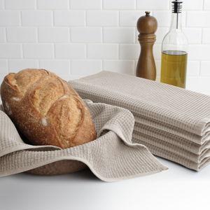 Waffle Kitchen Towel (6-Piece Set) - The Turkish Towel Company (Beige)