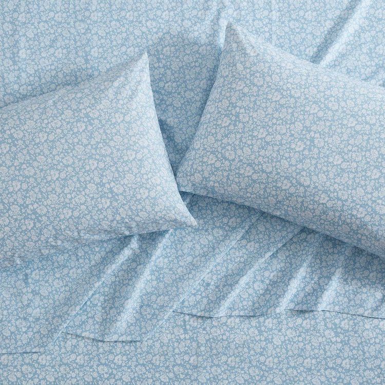 Laura Ashley, Heirloom Ditzy Cotton Percale 4-Piece Sheet Set | Zola
