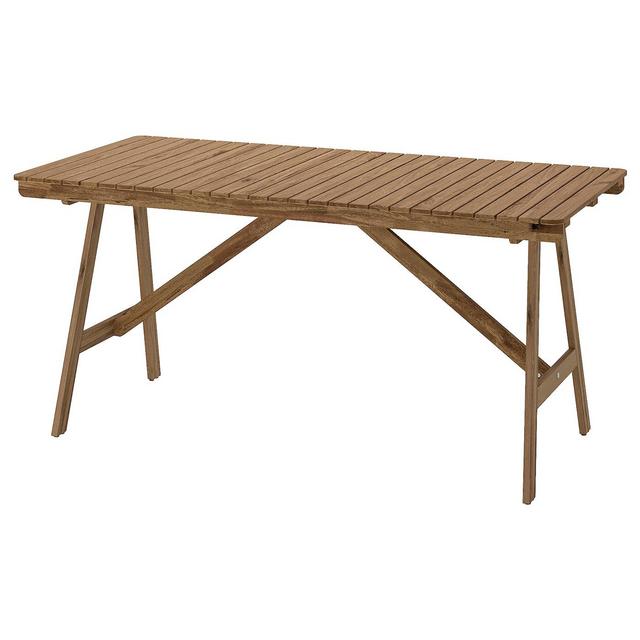 FALHOLMEN Table, outdoor, light brown stained, 60 1/4x28 3/4 "