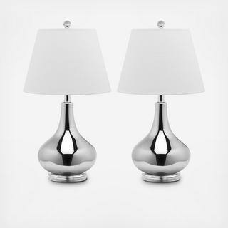 Glass Gourd Table Lamp, Set of 2