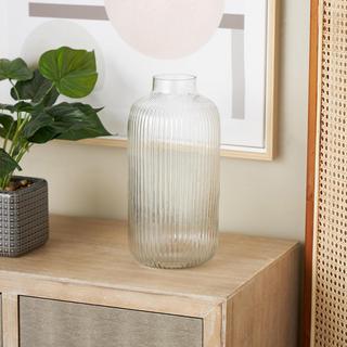 Ribbed Glass Fluted Vase