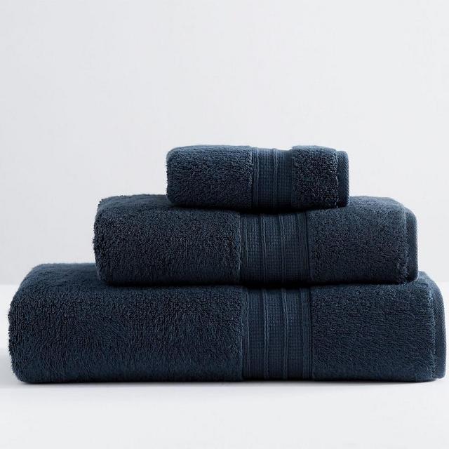 Hydrocotton Organic Bath, Hand, & Washcloth Towels, Set of 3, Navy