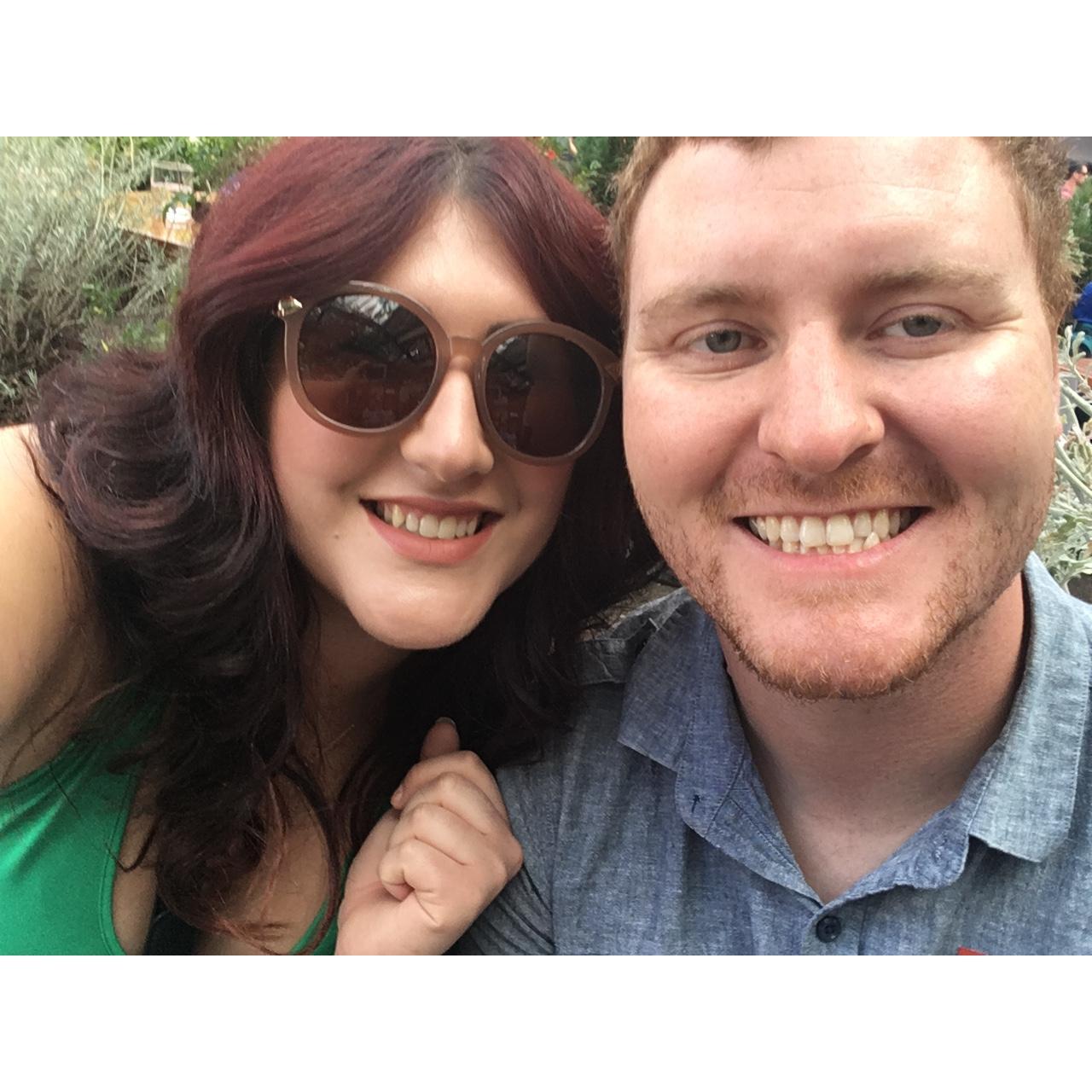 This was us prior to a very long walk through Kitsilano - Janel whined a lot - Skylar tolerated it with multiple cups of coffee