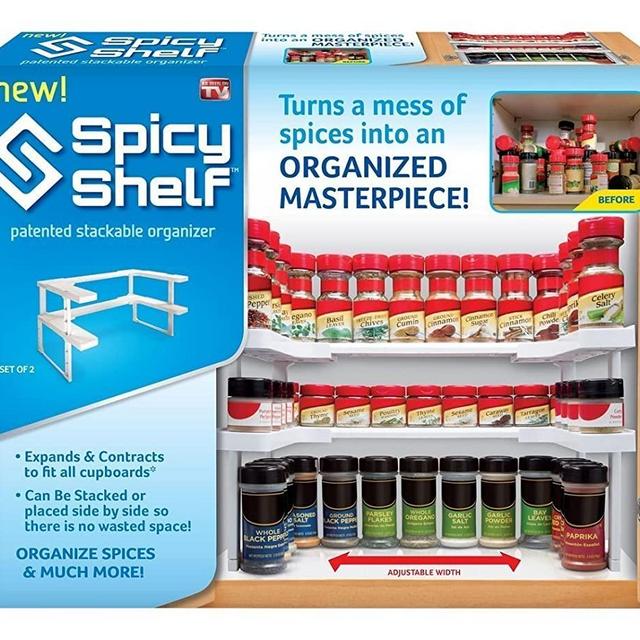 Spicy Shelf Spice Rack and Stackable Organizer 1 Set of 2 shelves
