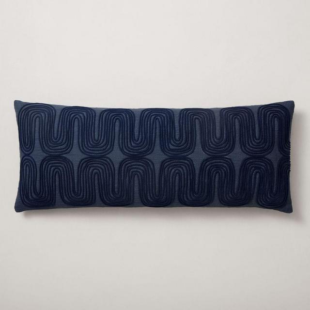 Corded Zig Zag Pillow Cover, 14"x36", Graphite