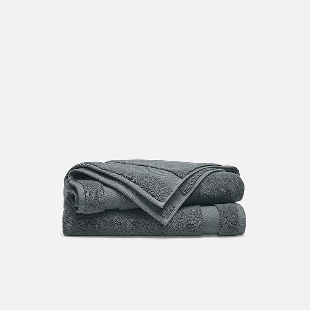 Brooklinen Super-Plush 100% Turkish Cotton Hand Towels - Set of 2-770 GSM, Highly Absorbent, Machine Washable, Perfect for Home & Bathroom (20" x 30", Slate Grey)