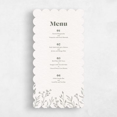 Beige Scalloped Wedding Menu - Sylvan