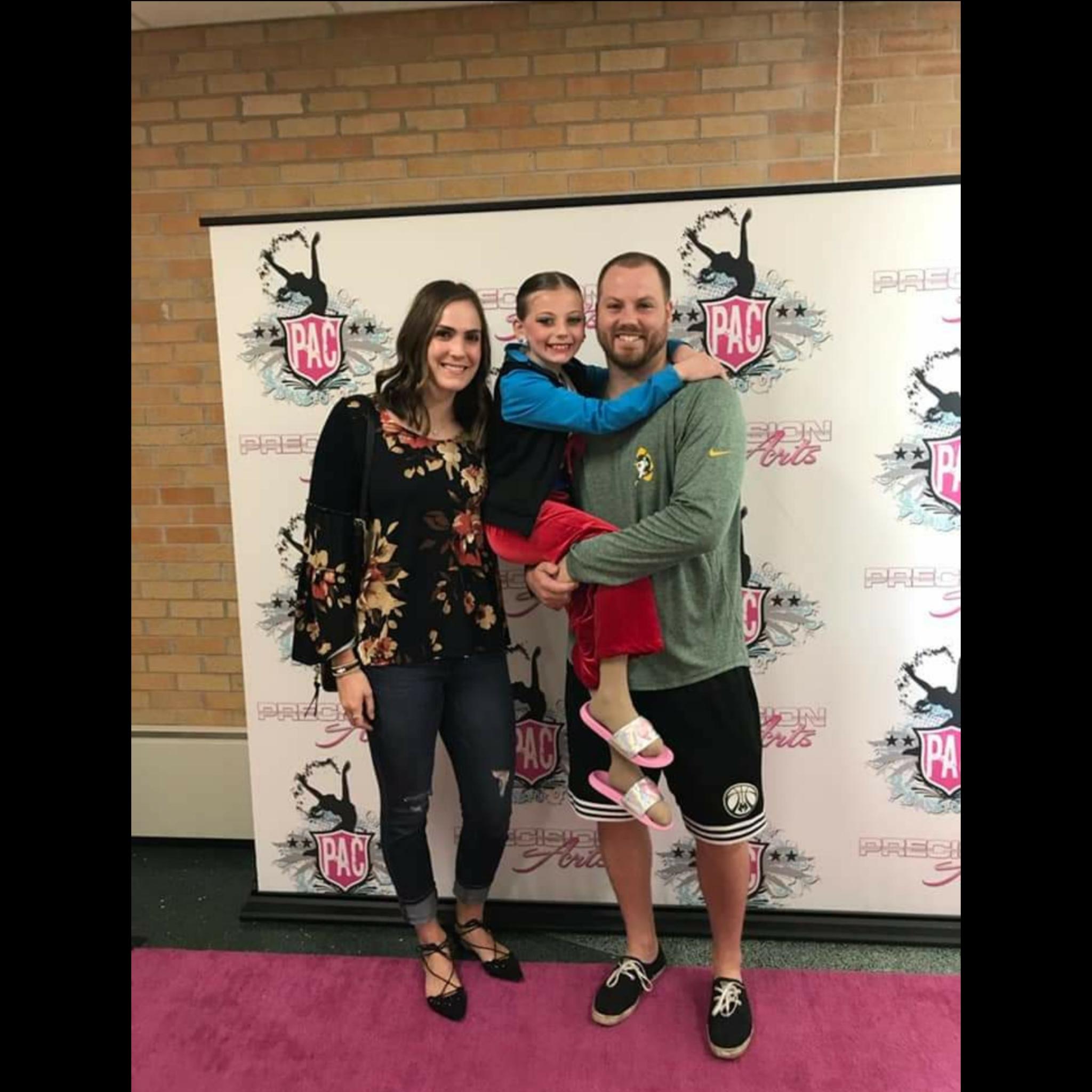Our beautiful niece and Junior Bridesmaid Abby after her dance competition
