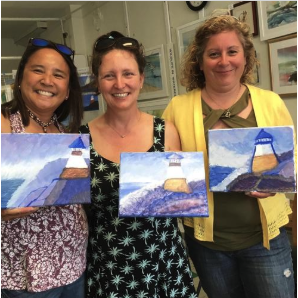 Another girls' day out with my bridesmaids- this one for a painting class, and of course, wine!
