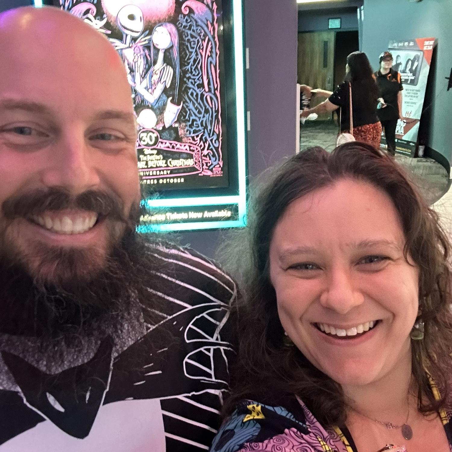 We went to see the 30th anniversary of the Nightmare Before Christmas dressed as Jack and Sally.