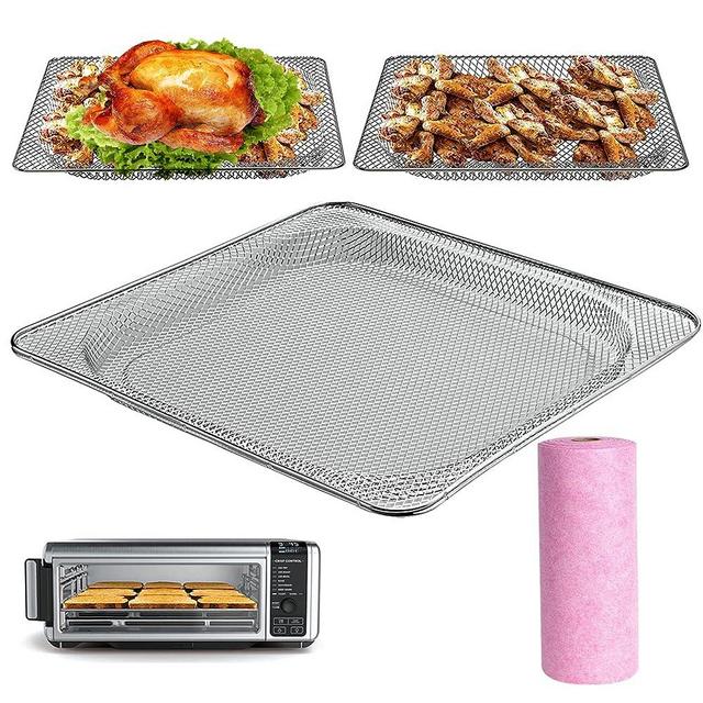 Air Fryer Basket for Ninja Foodi SP101 Digital Air Fryer Countertop Oven, 13.5*13.3'' Stainless Steel Wire Rack Accessorie Tray for Ninja Foodi SP100, SP101B1, SP101C Convection Oven, Dishwasher Safe