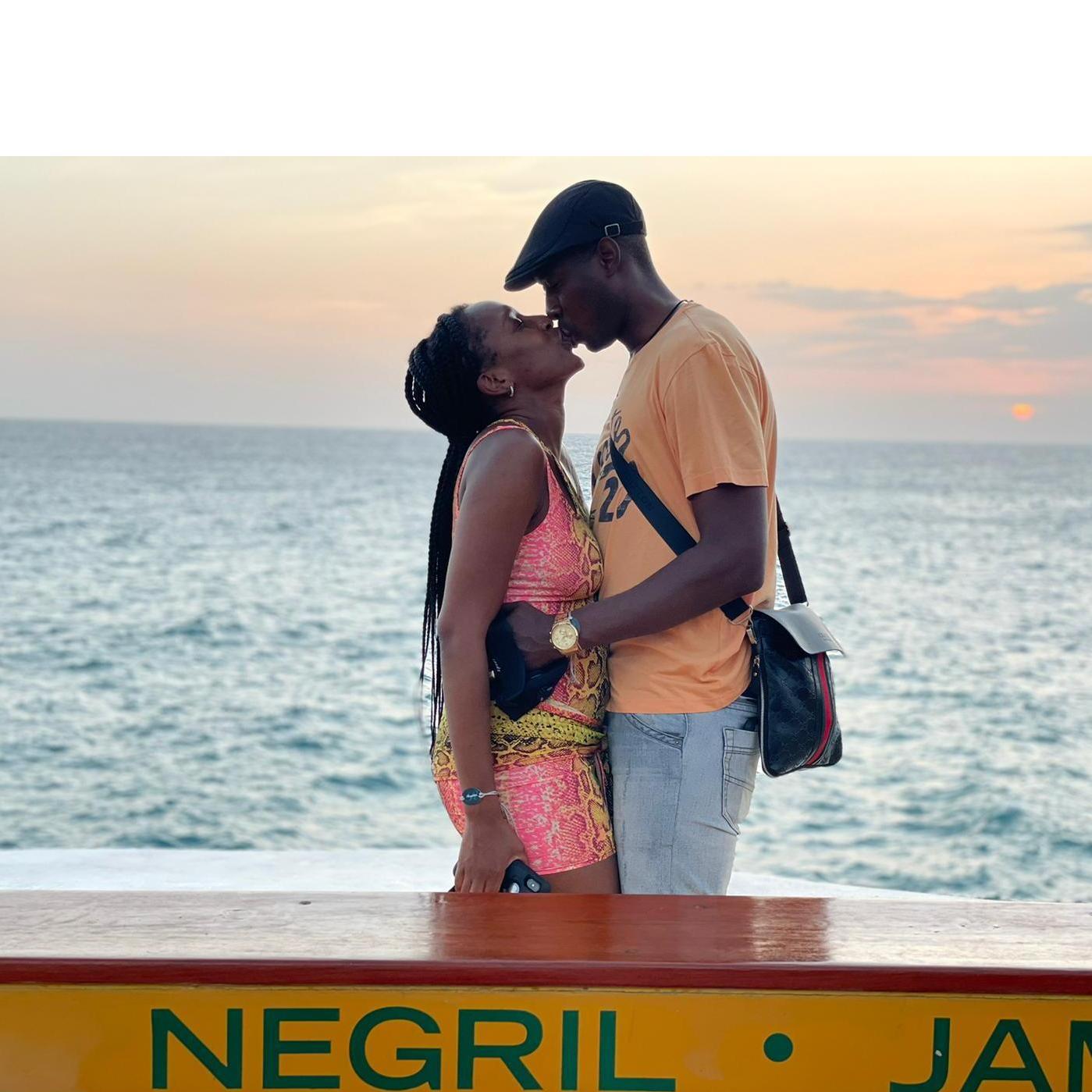 At Rick's Cafe in Negril after we were engaged! Love was in the air.