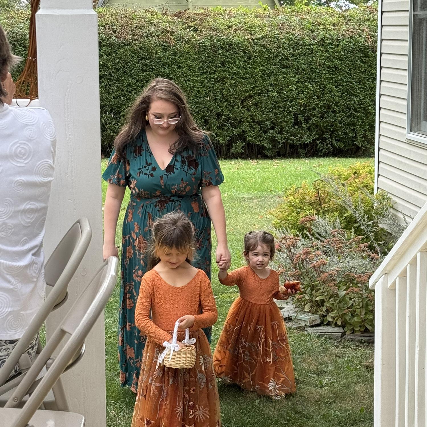 Flower girls for Aunt Claire’s wedding