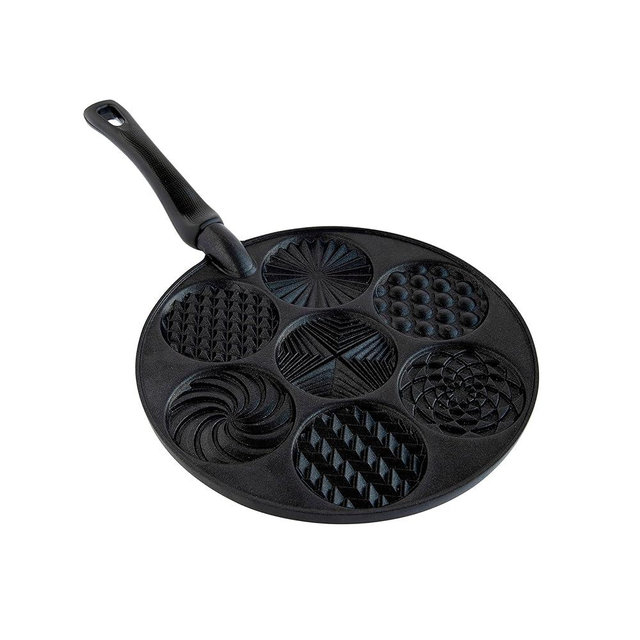 Nordic Ware Nonstick Pancake Pan, Heavy Aluminum, 7 Round Cups, For Gas, Electric, Ceramic Stovetops, Made in USA