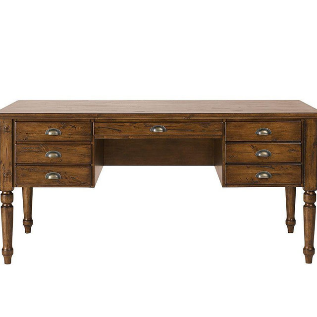 Printer's 64" Keyhole Desk, Tuscan Chestnut