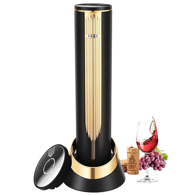 BLUBYEES Luxury Electric Wine Bottle Opener with Charging Base and Built-in Foil Cutter - Rechargeable Automatic Corkscrew for Effortless Cork Removal - Elegant Gifts for Wine Lovers