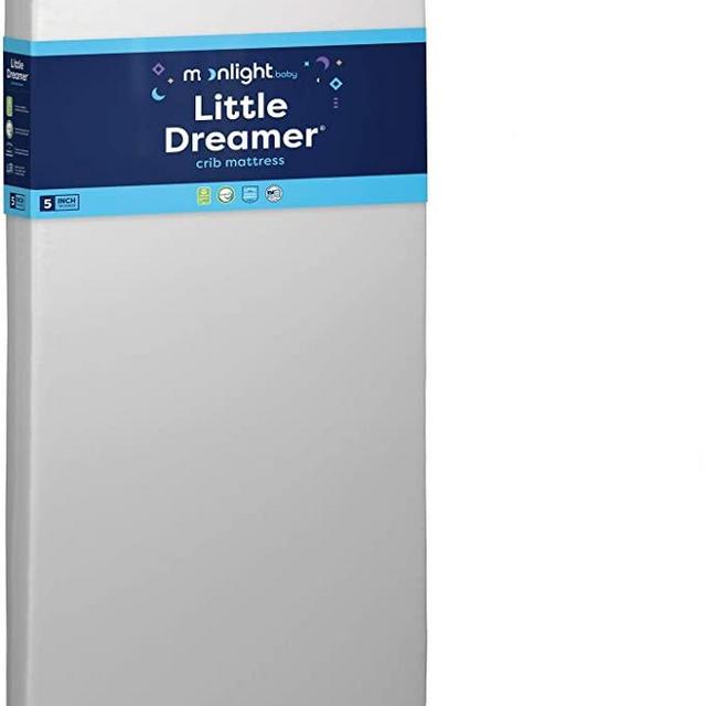 Moonlight Slumber Little Dreamer Dual Sleep Surface Crib Mattress - Waterproof, Hypoallergenic, and Antimicrobial Lightweight Crib Mattress with Extra Firm Infant Side and Plush Toddler Side