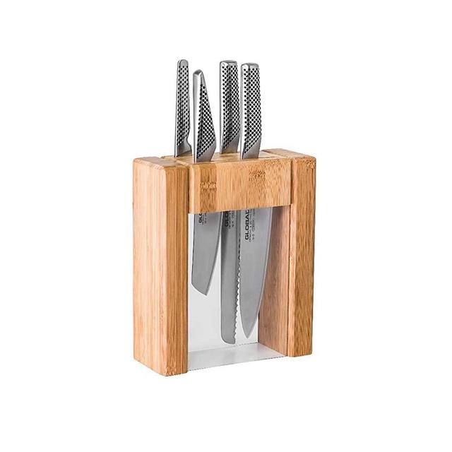 Global Teikoku 5 Piece Stainless Steel Knife Block Set
