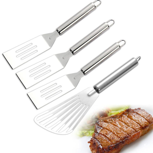 4Pcs Mini Brownies Serving Spatula Set Fish Spatula and Stainless Steel Mini Spatula, Nonstick Serve Easy to Grip for Steak Fish Pancake Cookie Egg