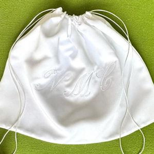 Satin Dust Bag: Custom Monogram Embroidery, Handmade Storage Bag - Etsy