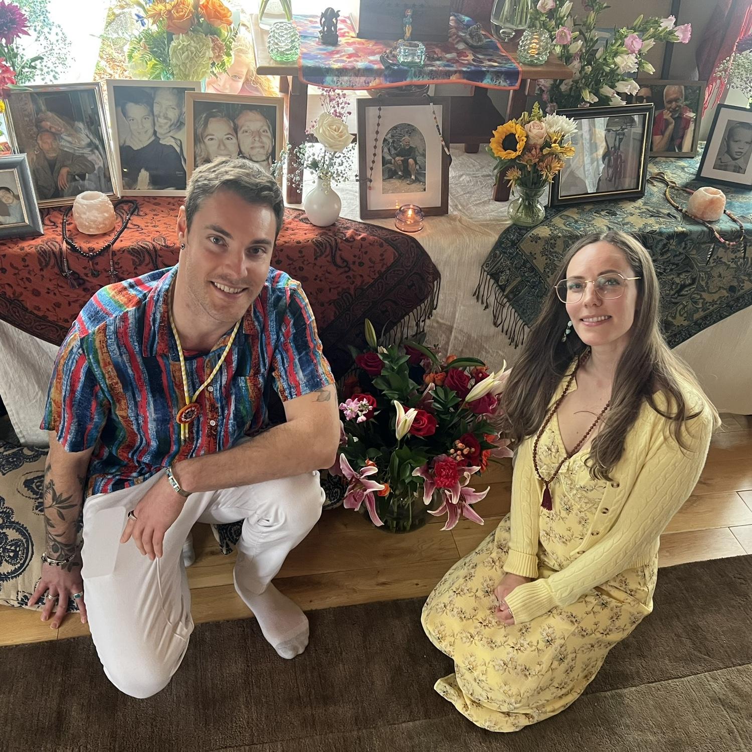 Rachel and Conner dressed in color in honor of their dad
