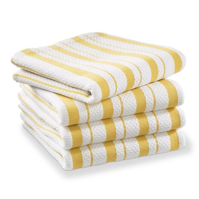 Williams Sonoma Classic Stripe Towels, Set of 4, Lemon Yellow