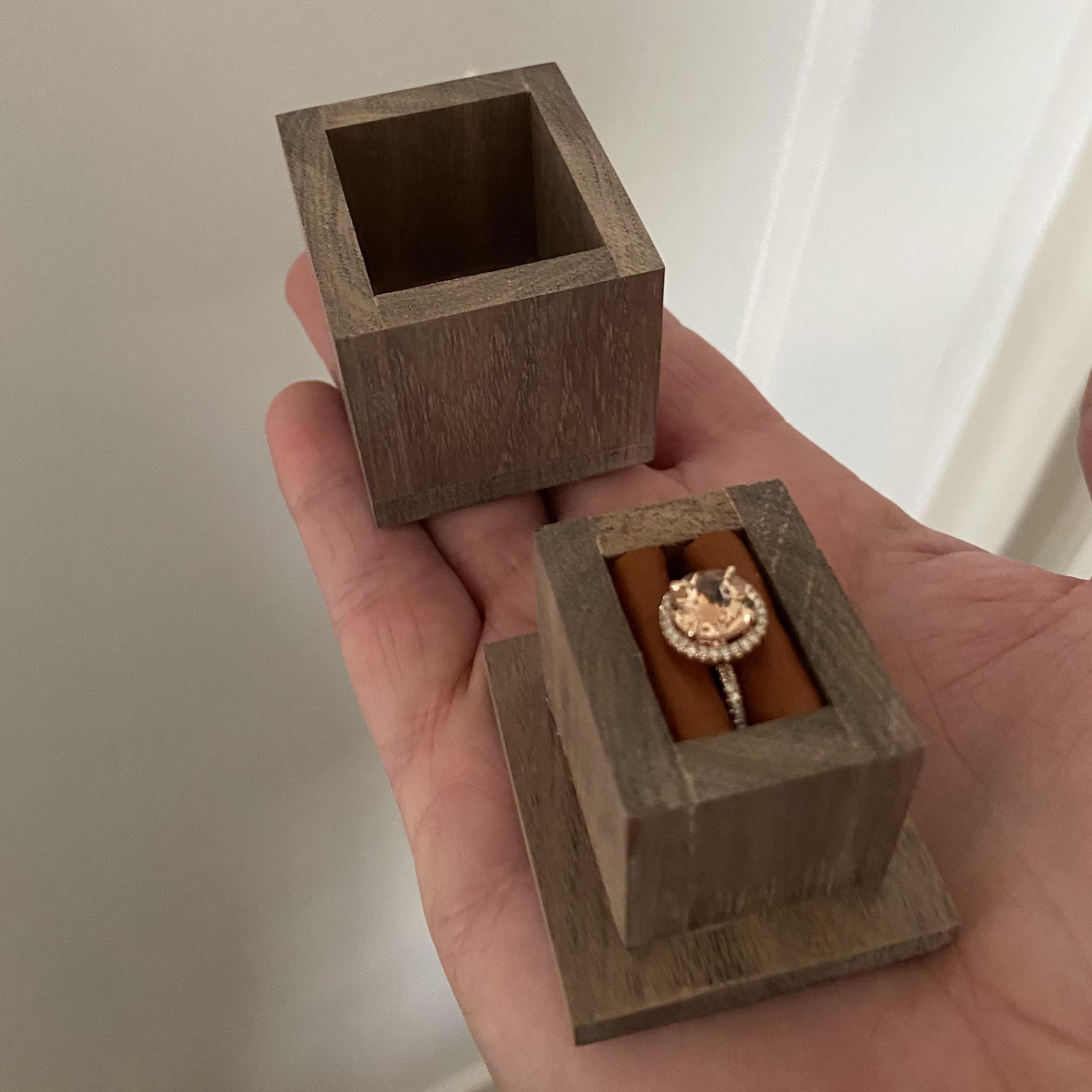 The Ring!  In a custom made box by James