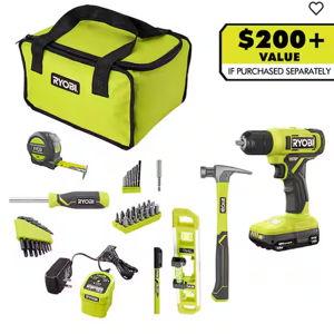 ONE+ 18V Cordless 3/8 in. Drill Kit with 1.5 Ah Battery, Charger, and 53 Accessories