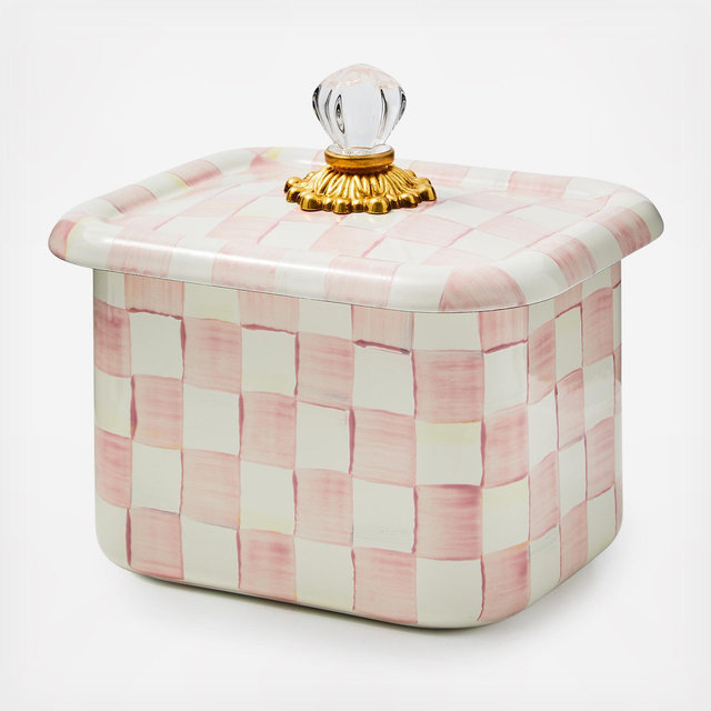 MacKenzie-Childs, Color: Rosy Check Recipe Box | Zola