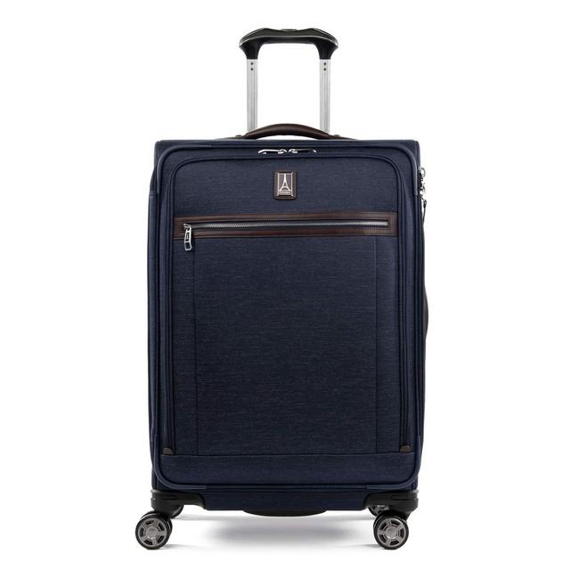 Travelpro Platinum Elite-Softside Expandable Spinner Wheel Luggage, True Navy, Checked-Medium 25-Inch