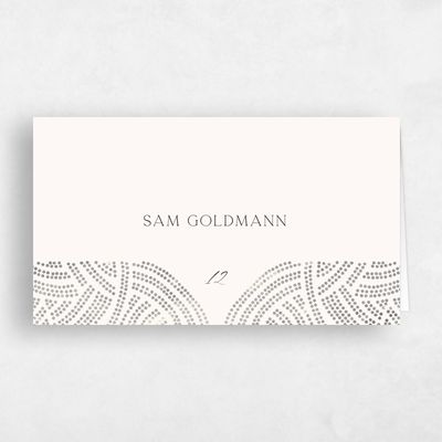 Grey Geometric Wedding Place Card - Belmont