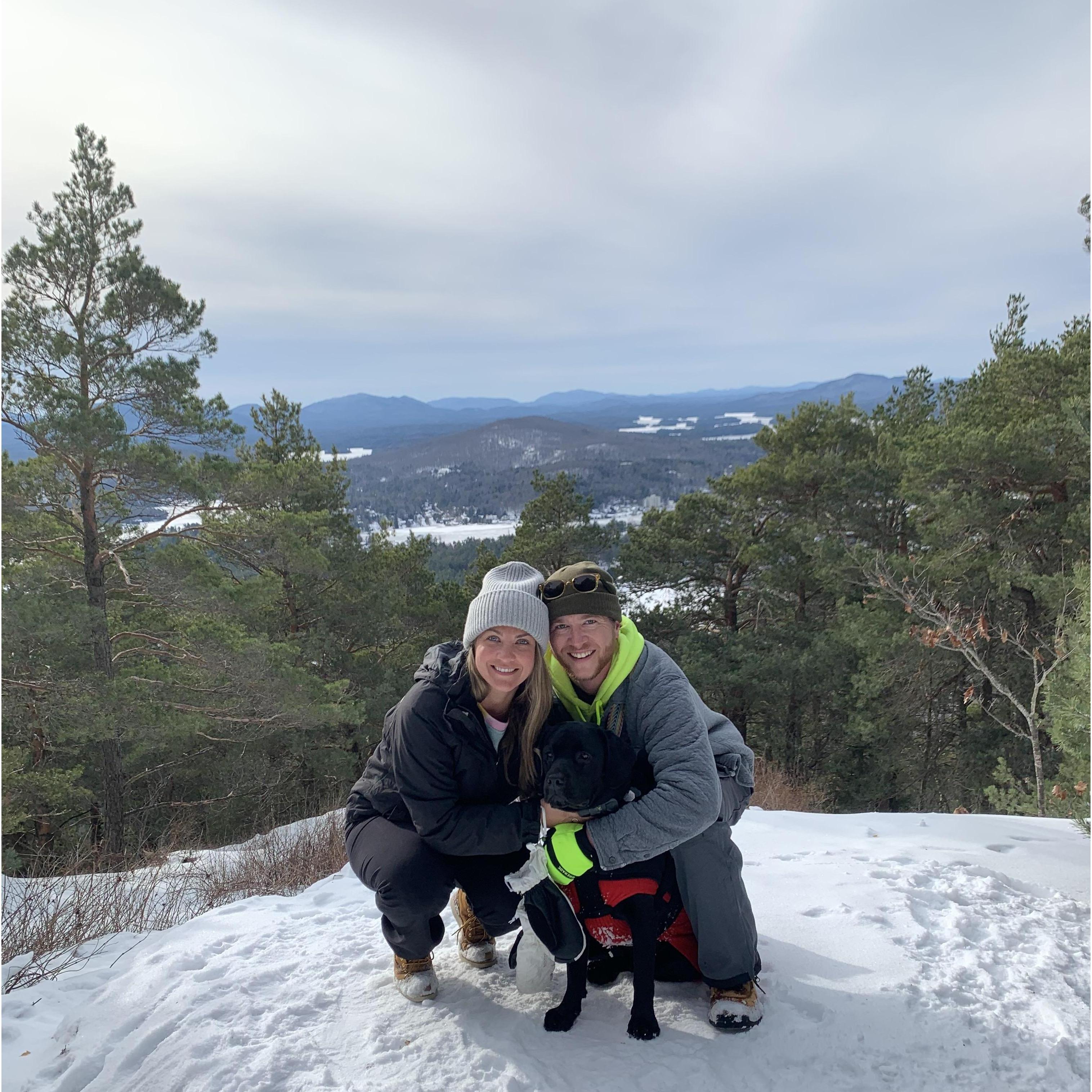 A winter hike with our dog Pepper. Lake Placid, NY.