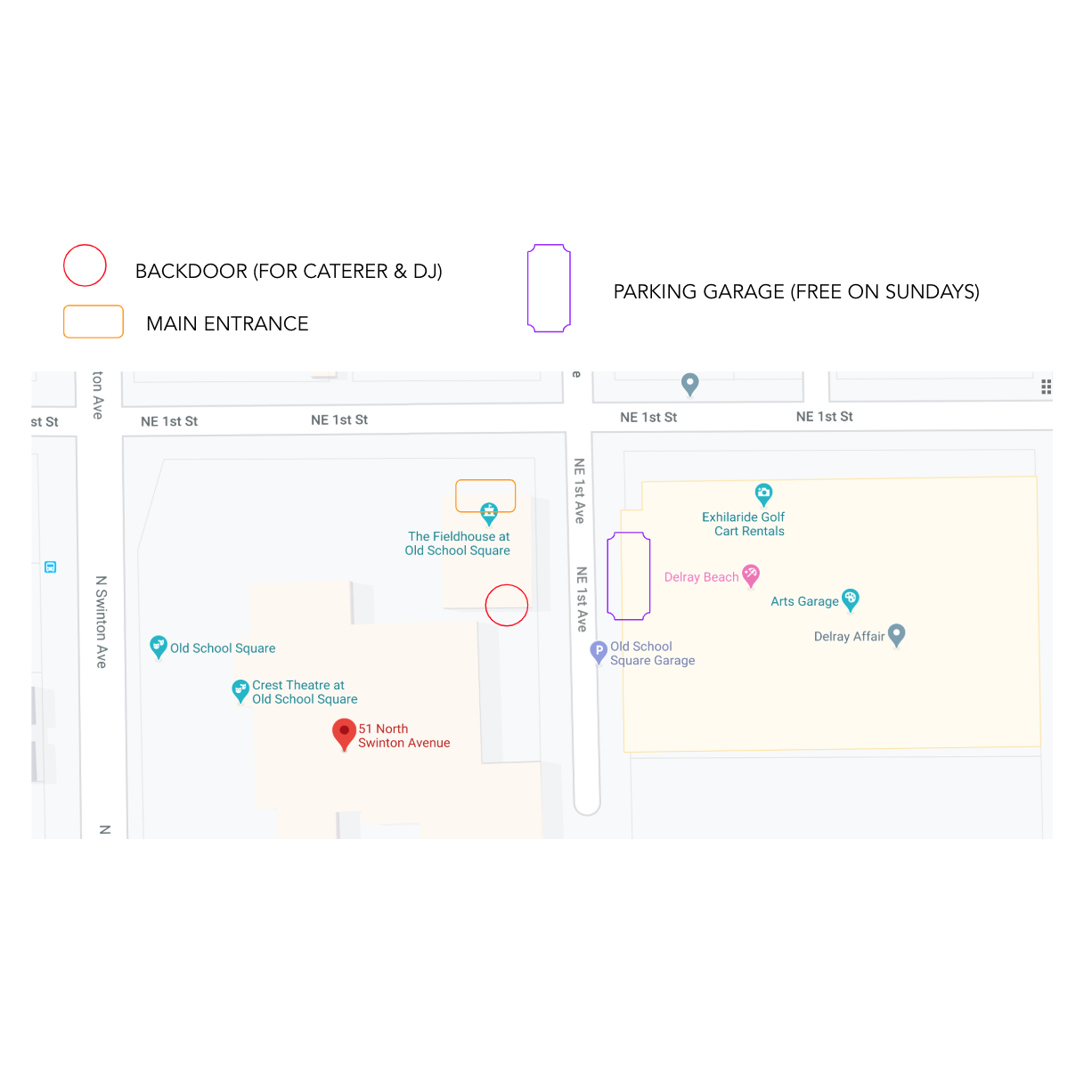 THIS IMAGE WILL HELP DIRECT YOU AS TO WHERE TO PARK AND ENTER FOR THE RECEPTION