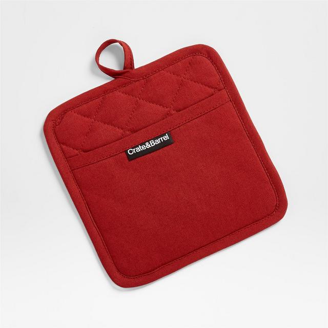 Silicone Grip Brick Red Pot Holder
